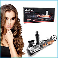Вращающаяся воздушная щетка фен Gemei GM4828- плойка для волос мультистайлер расческа