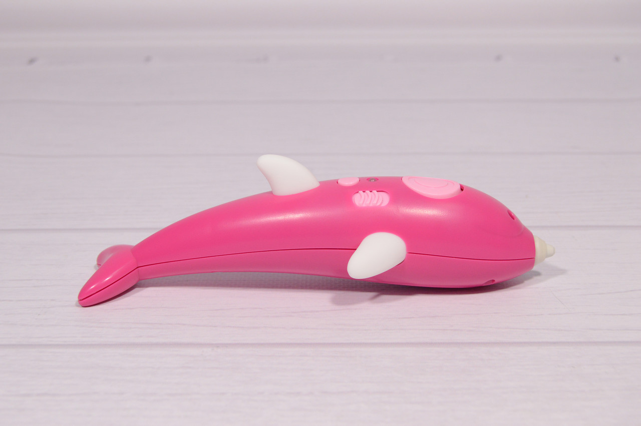 Аккумуляторная 3D ручка Wm- 9903 для детей с трафаретами и пластиком для рисования 3Д Pen дельфин розовый - фото 3 - id-p1314204015