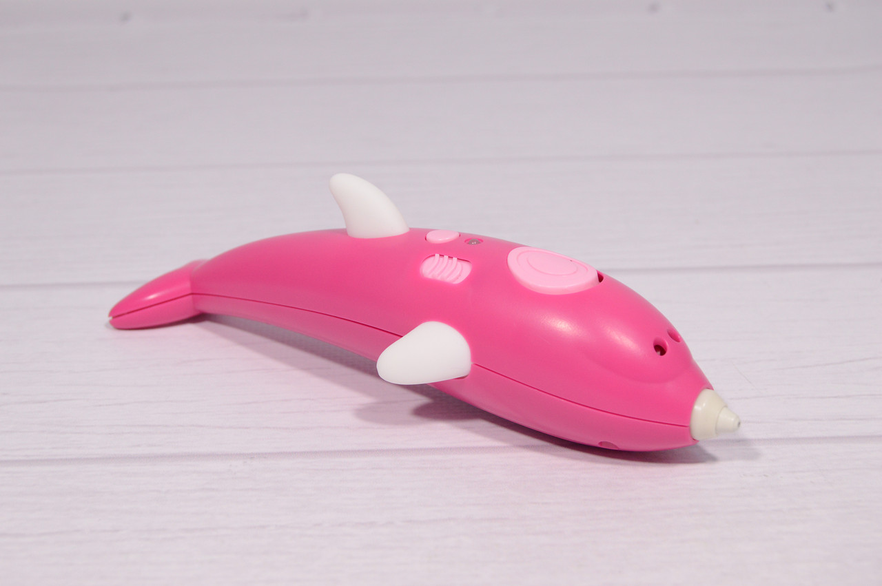 Аккумуляторная 3D ручка Wm- 9903 для детей с трафаретами и пластиком для рисования 3Д Pen дельфин розовый - фото 4 - id-p1314204015