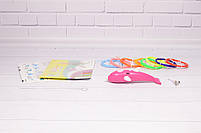 Акумуляторна 3D-ручка Wm-9903 для дітей із трафаретами та пластиком для малювання 3Д Pen дельфін рожевий, фото 5