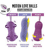 Вагінальні кульки з масажем і вібрацією FeelzToys Motion Love Balls Twisty з пультом дистанційного Амур, фото 3