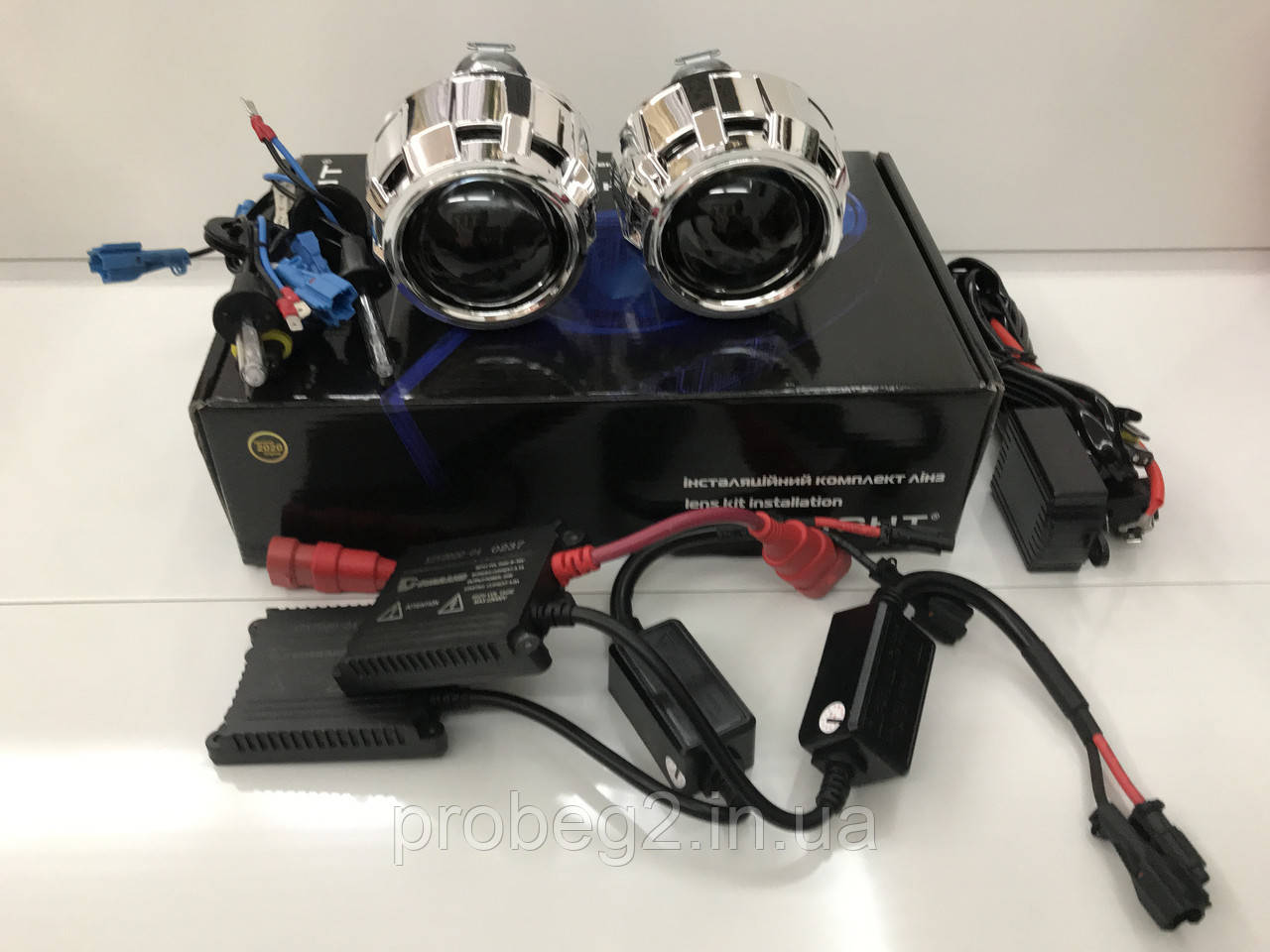 Біксенонові лінзи 2,5 дюйми з комплектом ксенону H1 5000 k з блоками slim Foshan, фото 1