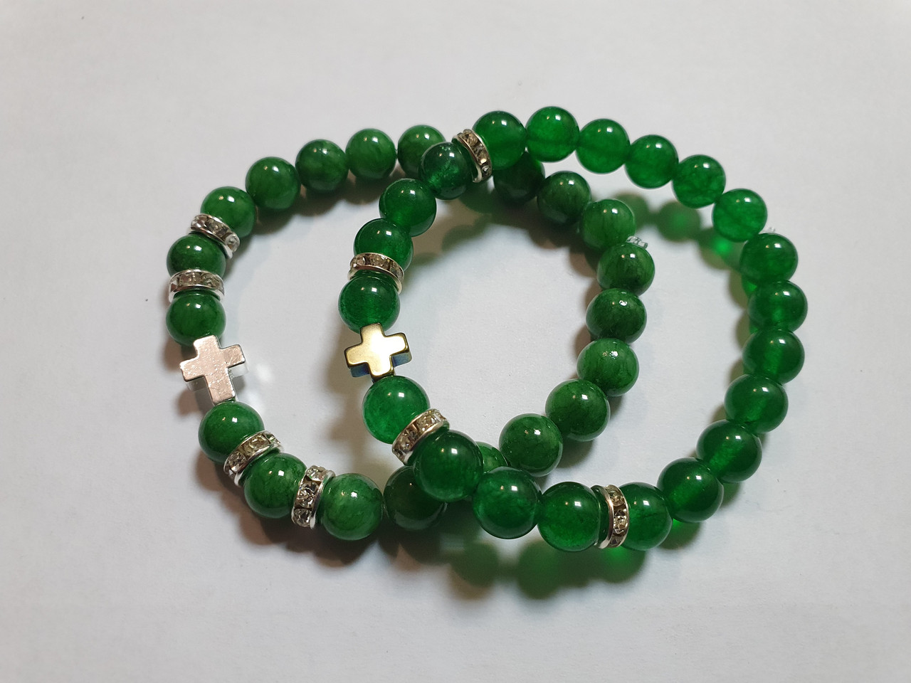 Нефрит. Браслет із натурального каменю. Диаметр буин 8 мм, фото 1