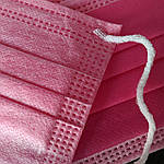 Маска захисна рожева, 3 шари ССС (спанбонд, спанбонд, спанбонд), фото 4