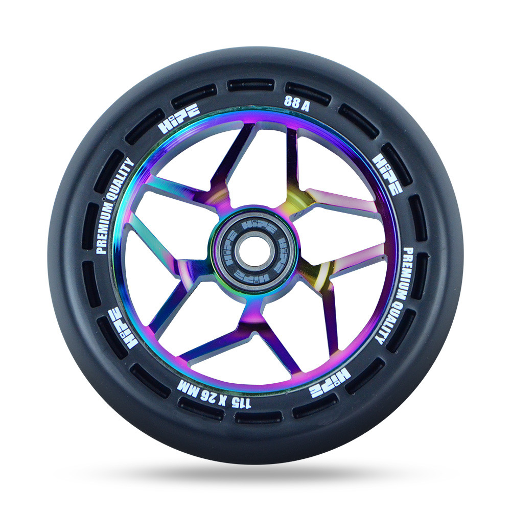 Колесо для трюкового самоката Hipe LMT12 115мм, Black/Neo chrome