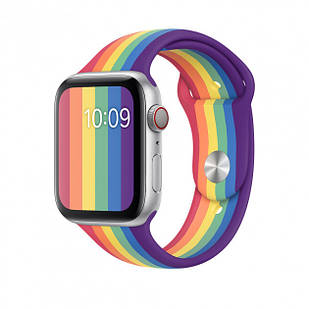 Ремінець Apple Watch Silicone 38/40 mm S (65) Rainbow Веселка