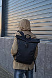 Рюкзак Roll Top / Рюкзак чоловічий - жіночий / Рюкзак для Ноутбука / Рюкзак мужской черный / рюкзак городской, фото 9