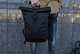 Рюкзак Roll Top / Рюкзак чоловічий - жіночий / Рюкзак для Ноутбука / Рюкзак мужской черный / рюкзак городской, фото 6