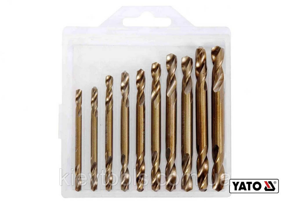 Набір свердл по металу двосторонніх шліфованих Ø3-6 мм 10 шт YATO YT-40025