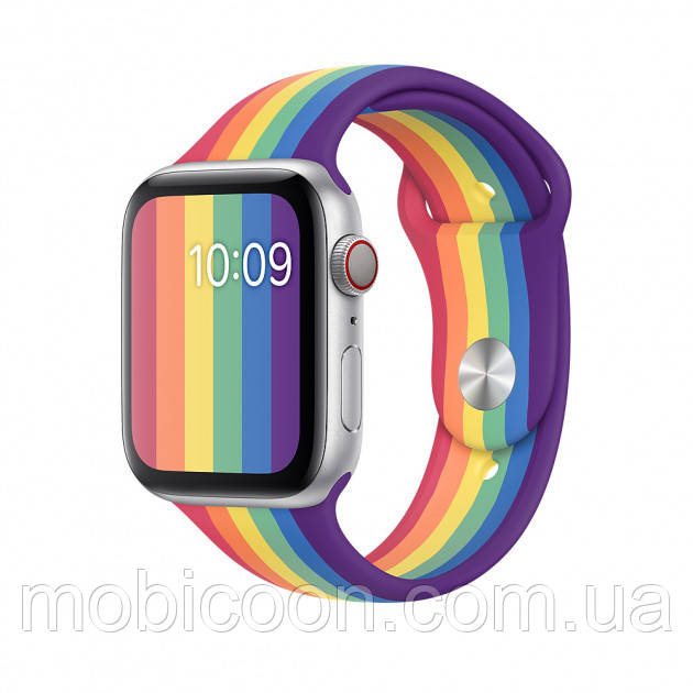 Ремінець Apple Watch Silicone 42/44 mm Rainbow Веселка