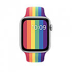 Ремінець Apple Watch Silicone 42/44 mm Rainbow Веселка, фото 2