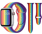 Ремінець Apple Watch Silicone 42/44 mm Rainbow Веселка, фото 5