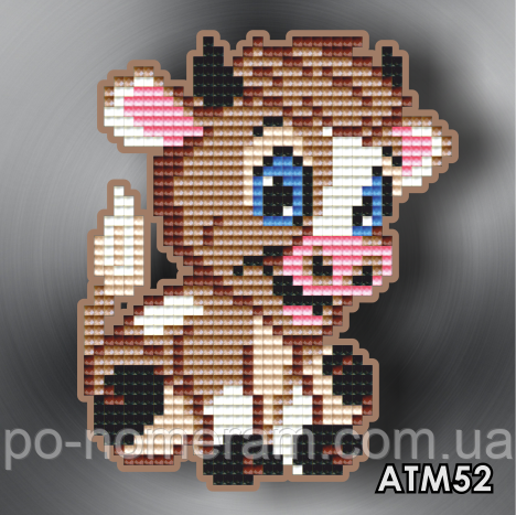 Картина стразами Арт Соло Бичок (АТМ52) 11 х 13,5 см (Без підрамника), фото 1