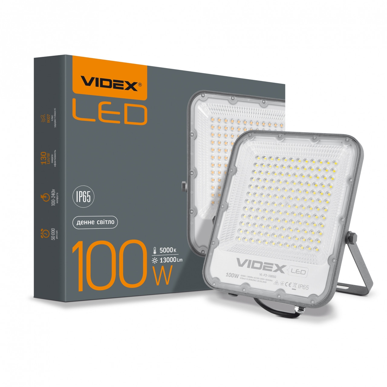 299648 ПРОЖЕКТОР LED 100 W 5000 K 220 V IP65 VL-F2-1005G VIDEX
