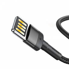 Кабель для зарядки телефона/ смартфона Baseus USB - Lightning 2.4 А 1 м Сірий/ Чорний (CALKLF-GG1), фото 4