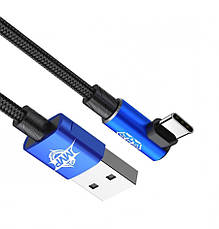 Ігровий кабель для зарядки телефона Baseus MVP Elbow USB - Type-C 2 А 1 м Синій (CATMVP-A03), фото 3