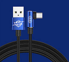 Ігровий кабель для зарядки телефона Baseus MVP Elbow USB - Type-C 2 А 1 м Синій (CATMVP-A03), фото 5