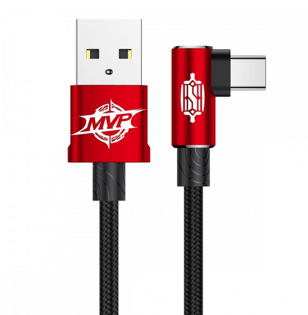 Ігровий кабель для зарядки телефона Baseus MVP Elbow USB - Type-C 2 А 1 м Червоний (CATMVP-A09)