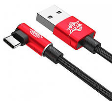 Ігровий кабель для зарядки телефона Baseus MVP Elbow USB - Type-C 2 А 1 м Червоний (CATMVP-A09), фото 3