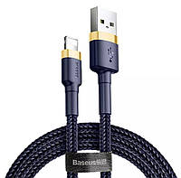 USB кабель для зарядки айфона Baseus USB-Lightning 2.4 А 1 м Золотистый/Синий (CALKLF-BV3)