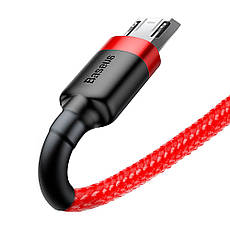 Кабель для зарядки телефона/ смартфона Baseus USB - Micro USB 2.4А 1м Червоний/ Чорний (CAMKLF-B09), фото 5