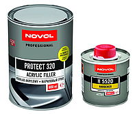 Акриловый грунт для авто Novol Protect 320 4:1 0,8л +отвердитель Н5220 0.2л черный (Новол Протект 320)