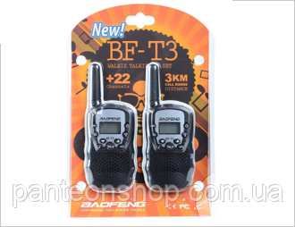 Рація, Радіостанція Baofeng дитяча BF-T3 комплект з 2шт чорна, фото 3