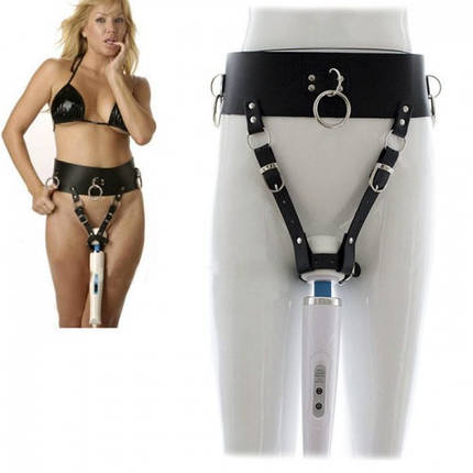 Пояс бдсм для фіксації між ніг вібратора вібромасажера Magic Wand Holder Belt, фото 2