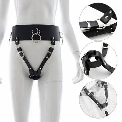 Пояс бдсм для фіксації між ніг вібратора вібромасажера Magic Wand Holder Belt, фото 1