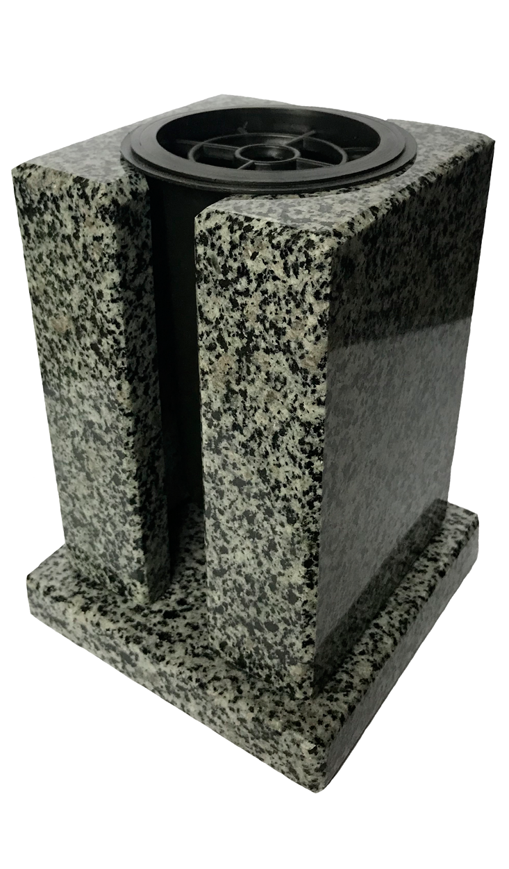 Ваза з граніту покостівка на пам'ятник (могилу), 21 см. модель №1