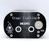 Міні лазерний проектор з пультом і стробоскопом Mini Laser Stage Light Новорічна світломузика для будинку RD-8008, фото 3