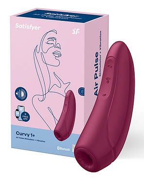 Вакуумний кліторальний стимулятор Satisfyer Curvy 1+ Red | Puls69, фото 2