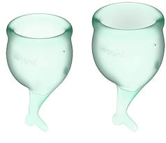 Набір менструальних чаш Satisfyer Feel Secure Light Green   | Knopka