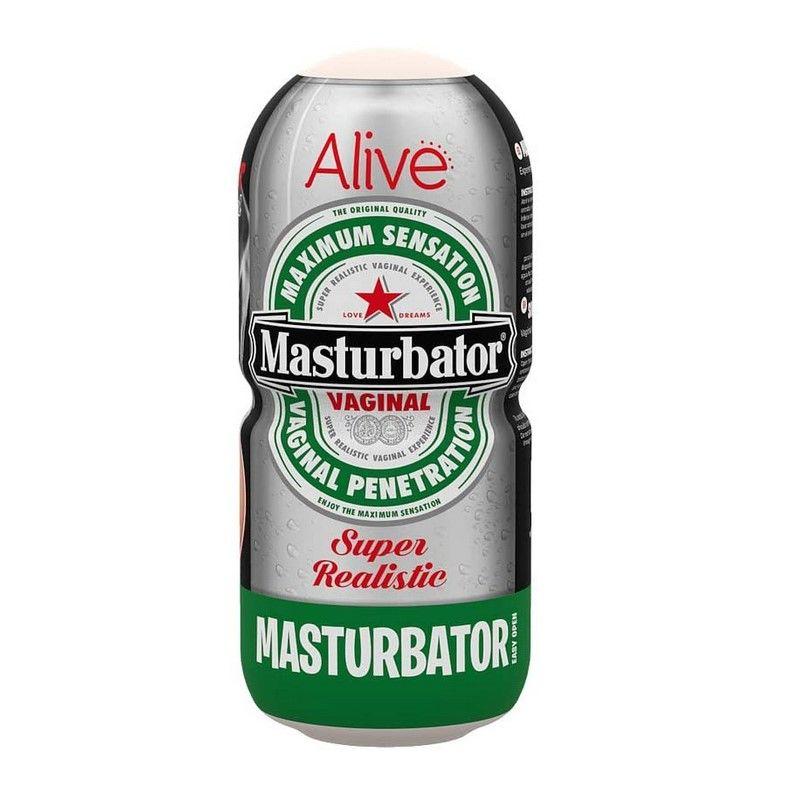 Недорогий мастурбатор-вагіна Alive Heineken Vagina у вигляді банки пива 18+
