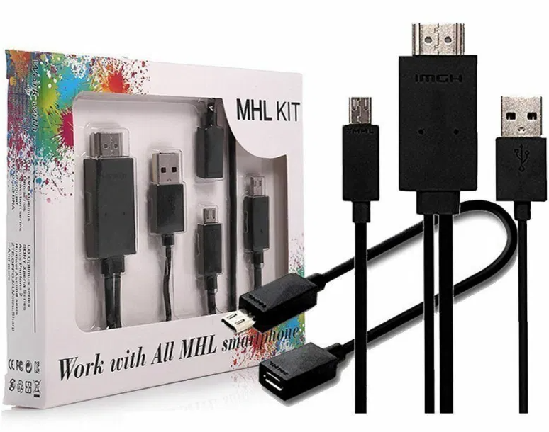 MHL micro usb 5+11pin адаптер виводить на TV зі смартфона -> HDMI