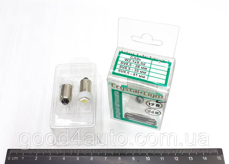 Лампа світлодіодна T4 BA9S 12V Білий (CL) T4 1SMD (50/50), фото 1