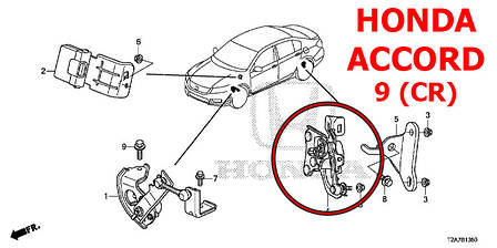 Задня тяга датчика положення кузова Honda Accord 9 (2012-2020) 33146T2AR01, 33146-T2A-R01 тяжка коректора фар AFS, фото 3