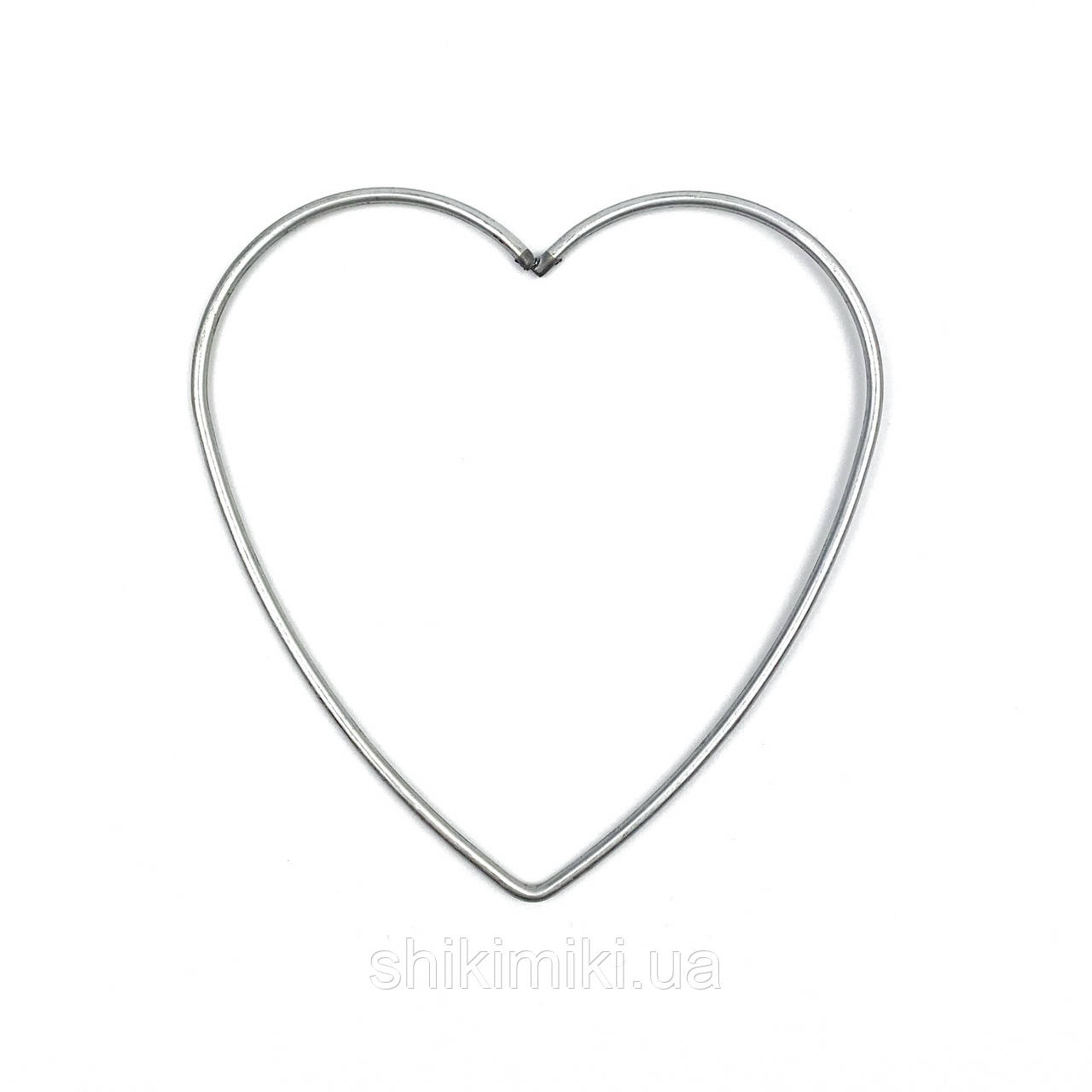 Серце металеве 15 см, колір срібло