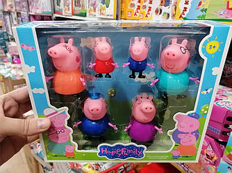 Ігровий набір Свинки Пеппи Peppa Pig 6 персонажів.