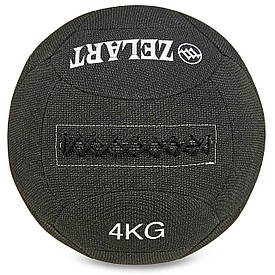 М'яч медичний для кроссфита в кевларовой оболонці волбол 4кг Zelart WALL BALL FI-7224-4