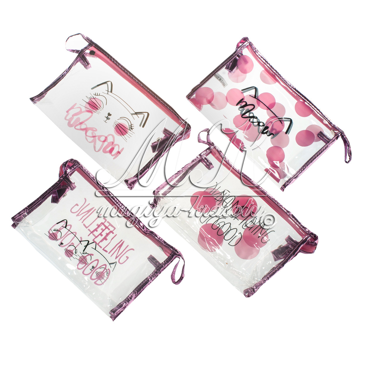 Силіконова косметичка "КОШКІ" прямокутна, 4 різновиди.