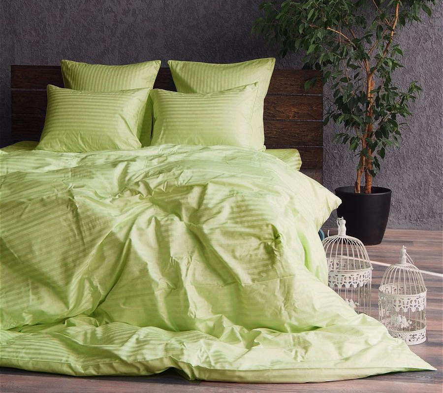 Постільна білизна двоспальне 180*220 страйп-сатин люкс (15923)