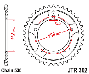 JTR305.46 Звезда задняя 46 зуба Honda NX650 Dominator ; YAMAHA FZ6, XJ6 Diversion /XJ6N, фото 4
