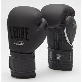 Боксерські рукавички шкіряні Leone Mono Black 10 унцій чорний