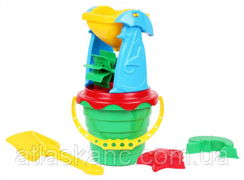 Іграшка Пластикова Млин, Лопатка, Відро, 2 пасочки Технок Мл-4 1370, фото 1