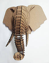 Трофей голова слона, настінна фігура, збірна 3D модель