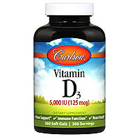 Витамины и минералы Carlson Labs Vitamin D3 5000 IU, 360 капсул