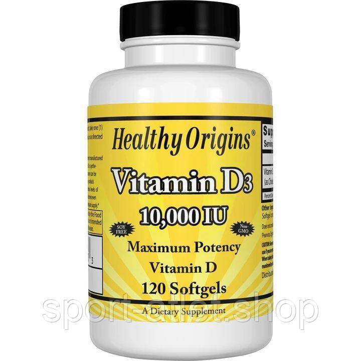 Вітаміни та мінерали Healthy Origins Vitamin D3 10000 UI, 120 капсул