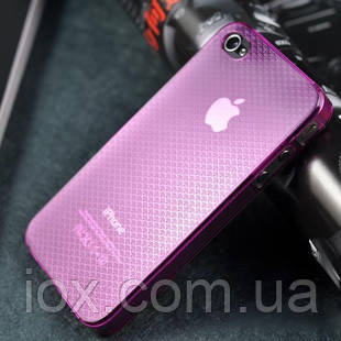 Стильний рожевий пластиковий чохол для Iphone 4