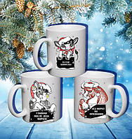 Сімейні білі чашки (кухлі) з принтом "Сім'я Панд"